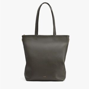Cuyana Tall Easy Zipper Tote in Dark Olive